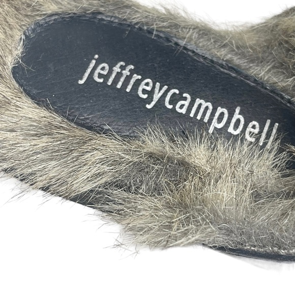 Jeffrey Campbell ☻︎ Ravis Vegan Fur Flat Chain Bit Slide Leather Mules ☻︎ Brown - Picture 15 of 16